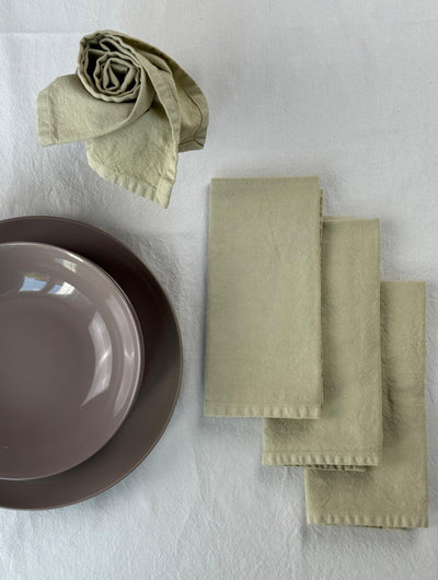 Set 4 Tovaglioli No-Stiro Cotone STONE Cucina Moreali Tessile Casa 50 x 50 cm Corda