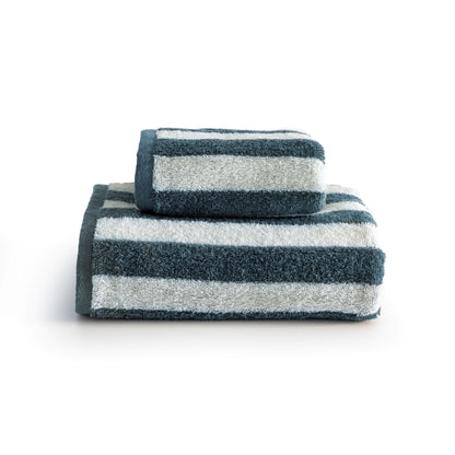 Set Asciugamani Made in Italy Righe Bagno Galizzi 60 x 100 Ottanio