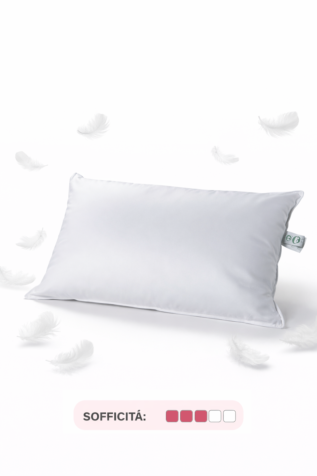 Guanciale in Piumino PERLA 50 Materasso Cinelli 800g Bianco