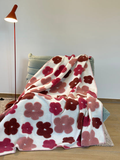 Plaid Lana Cotta Italiana POP ART FLOWERS Soggiorno Moreali Tessile Casa