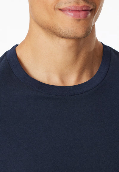 Maglietta Manica Corta Uomo Cotone Blu Notte Abbigliamento Schiesser
