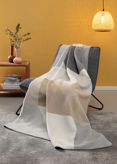 Plaid/Coperta in Caldo Cotone GREAT STONE Soggiorno Borbo Matrimoniale 240 x 220 Beige