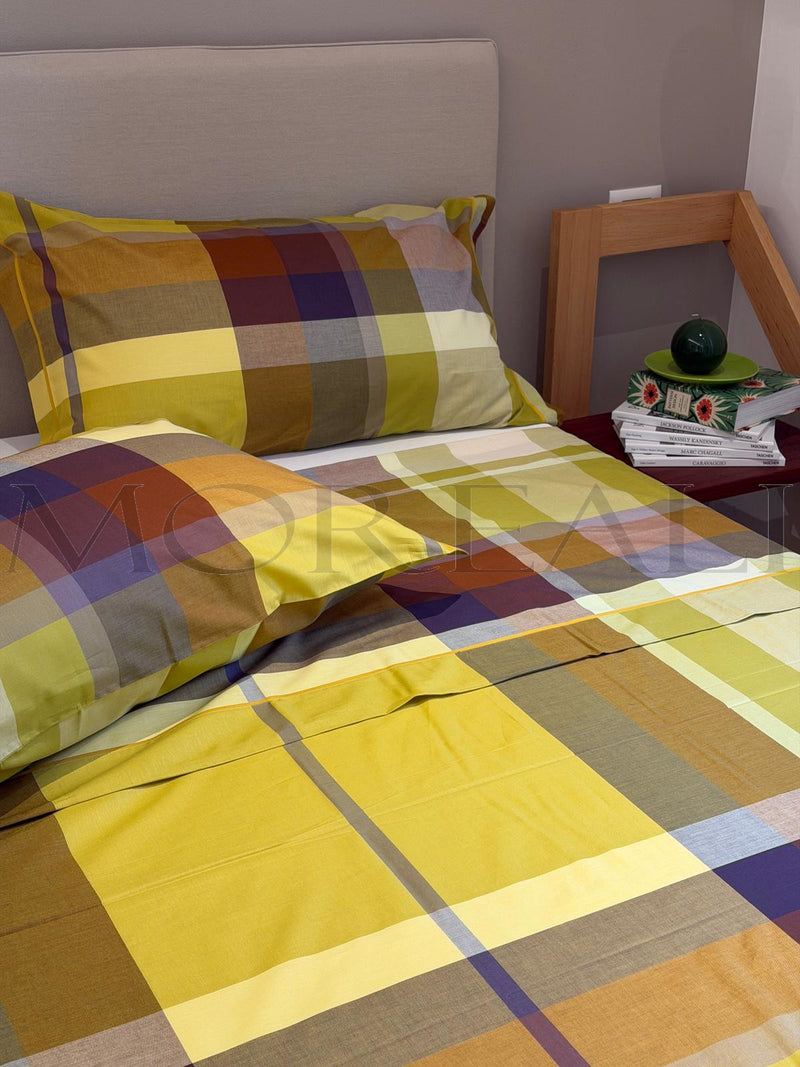 POPUP - Parure Lenzuola BOSSI Ocher Letto Bossi Matrimoniale Tinto Filo