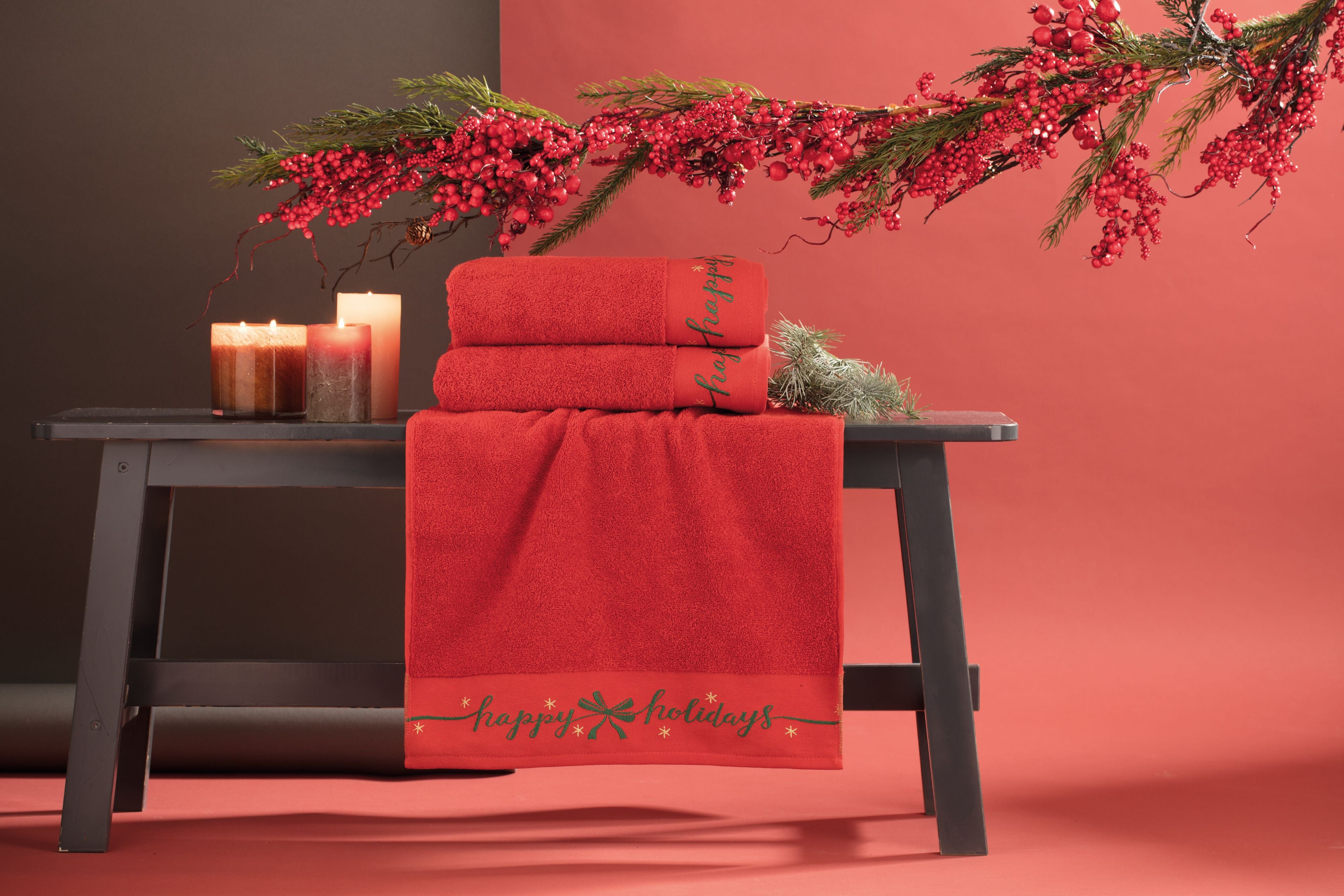 Set Asciugamani Jacquard HAPPY HOLIDAYS Bagno Riviera