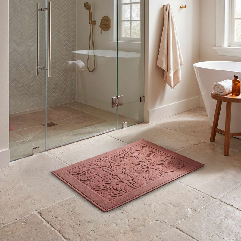 Tappeto Jacquard Tinto Capo FLOWERS Bagno Moreali Tessile Casa