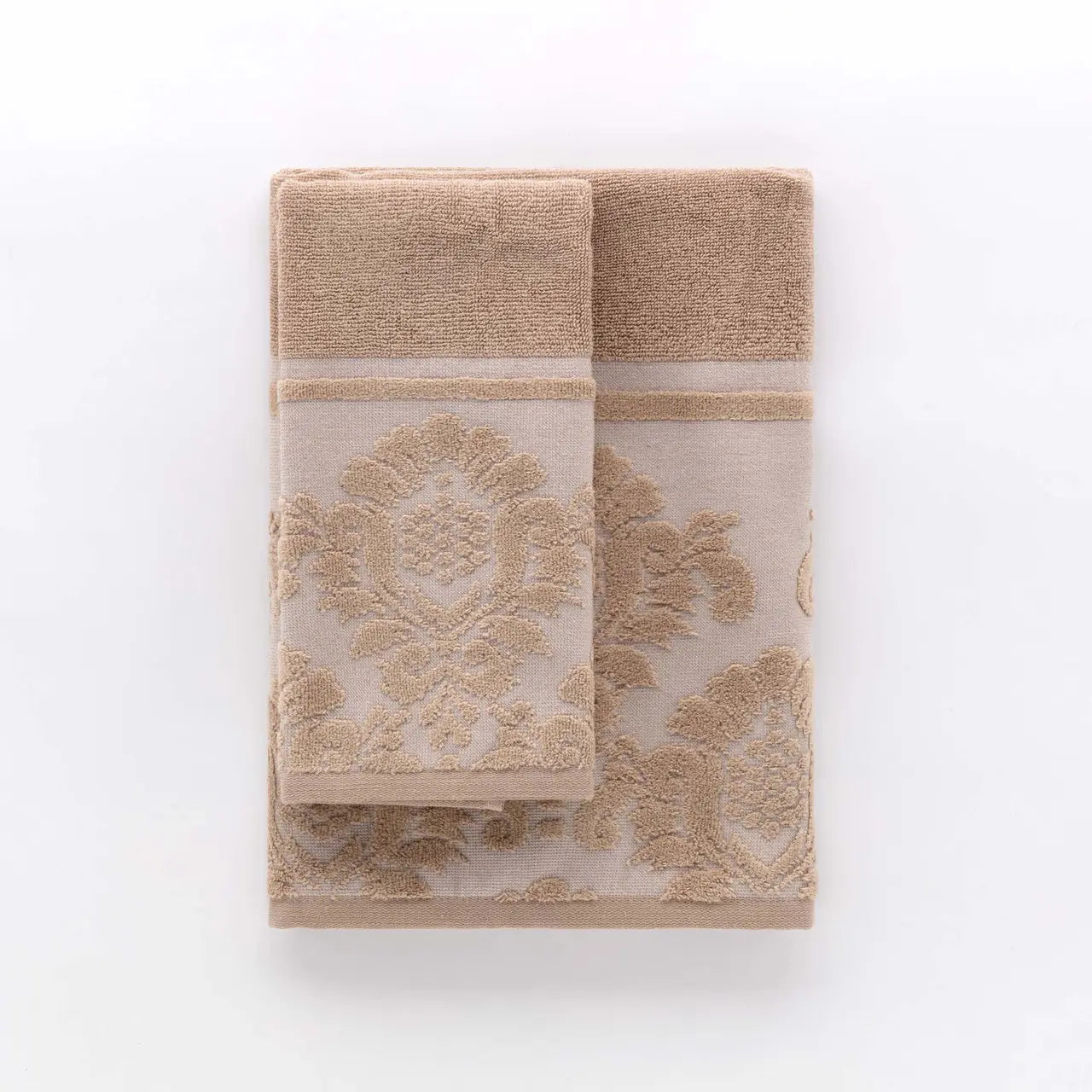 Set Asciugamani Jacquard SAVOY Bagno Riviera 60 x 110 / 40 x 60 Tortora
