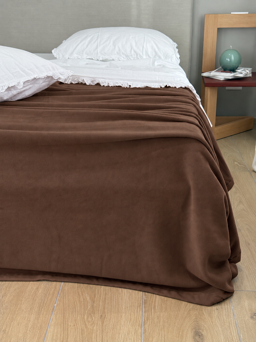 Coperta Pile Battuto ABBRACCIO Soggiorno Moreali Tessile Casa Matrimoniale 250 x 210 Cioccolato P940