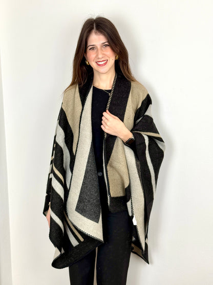 Mantella Double-Face Righe Abbigliamento noidinotte