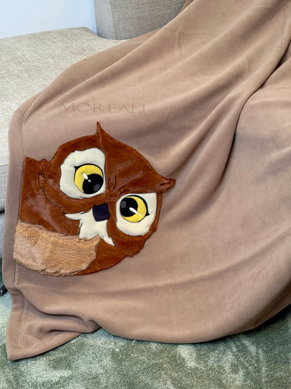 Plaid Pile Battuto Ricamato 'Gufetto' Soggiorno Maryplaid