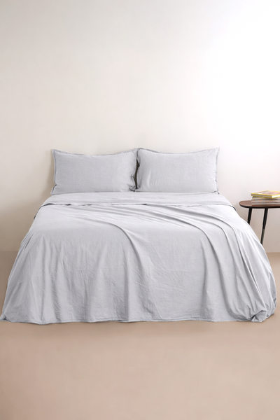 Parure Lenzuola No-Stiro NIRANO Letto Moreali Tessile Casa Matrimoniale Cloud Dancer (PANTONE 2026)