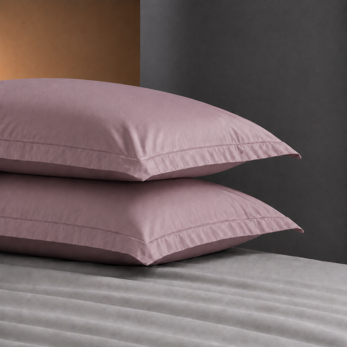 Coppia Federe Cotone Madapolam PAINT Letto Riviera 50 x 80 Malva