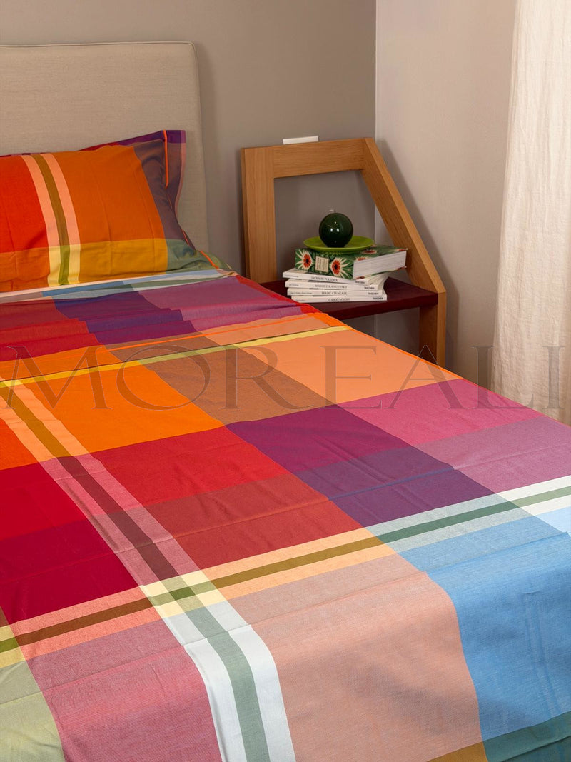 Parure Lenzuola Tinto Filo BOSSI Parrot Letto Bossi Matrimoniale Tinto Filo