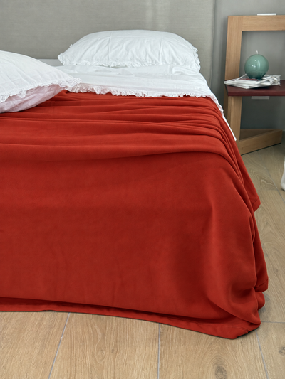Coperta Pile Battuto ABBRACCIO Soggiorno Moreali Tessile Casa Matrimoniale 250 x 210 Terracotta B804