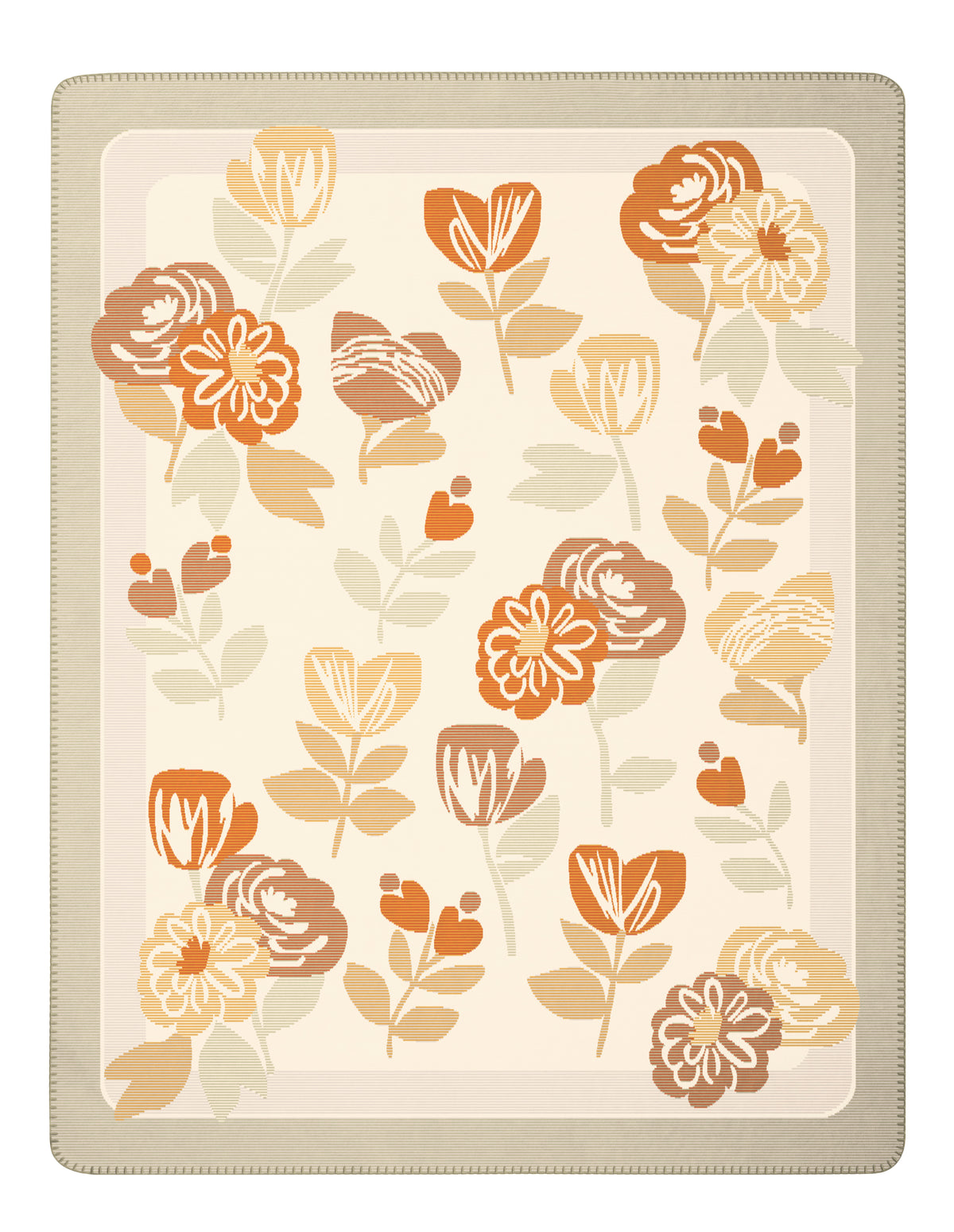 Plaid in Caldo Cotone BLOOM FRAME Soggiorno Borbo