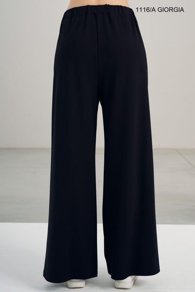 Pantalone Palazzo GIORGIA Abbigliamento Moreali Tessile Casa S Nero