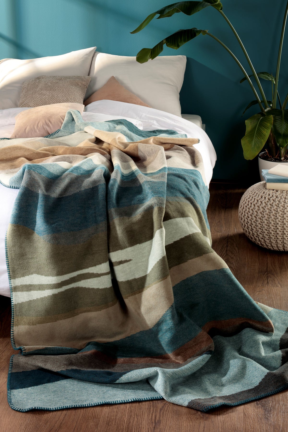 Plaid/Coperta in Caldo Cotone ICELAND HORIZON Soggiorno Borbo Matrimoniale 240 x 220 Multicolor