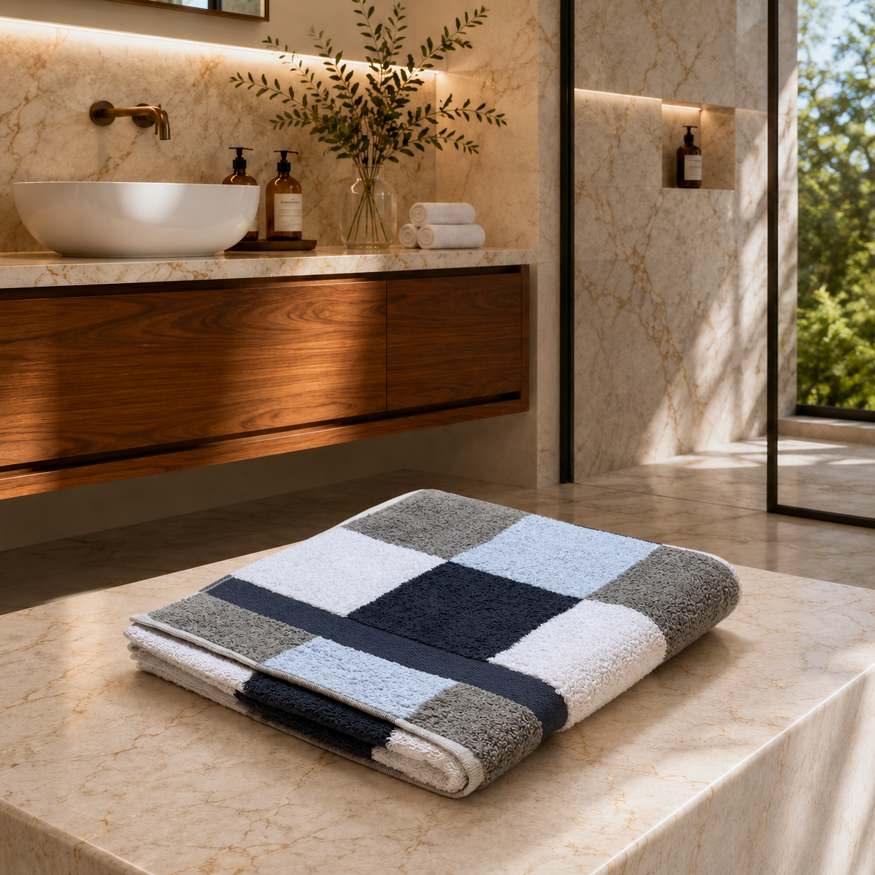 Asciugamano MAXI Cotone Americano Tinto Filo Bagno Moreali Tessile Casa
