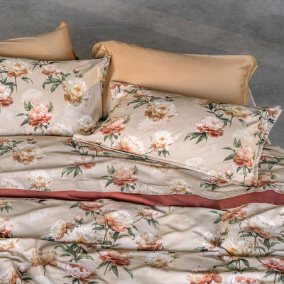 Completo Lenzuola Copriletto Raso 300TC JACQUELINE Letto Galizzi Matrimoniale Lino