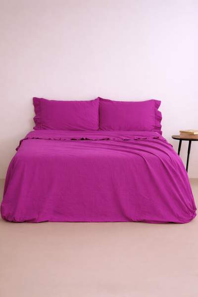 Parure Lenzuola No-Stiro FRAPPA - COLORI FUORI SERIE Letto Moreali Tessile Casa Matrimoniale Orchidea