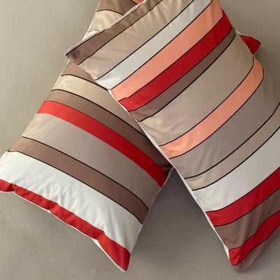 Federa Singola Cotone BAIADERA Letto Moreali Tessile Casa 50 x 80 cm Terracotta