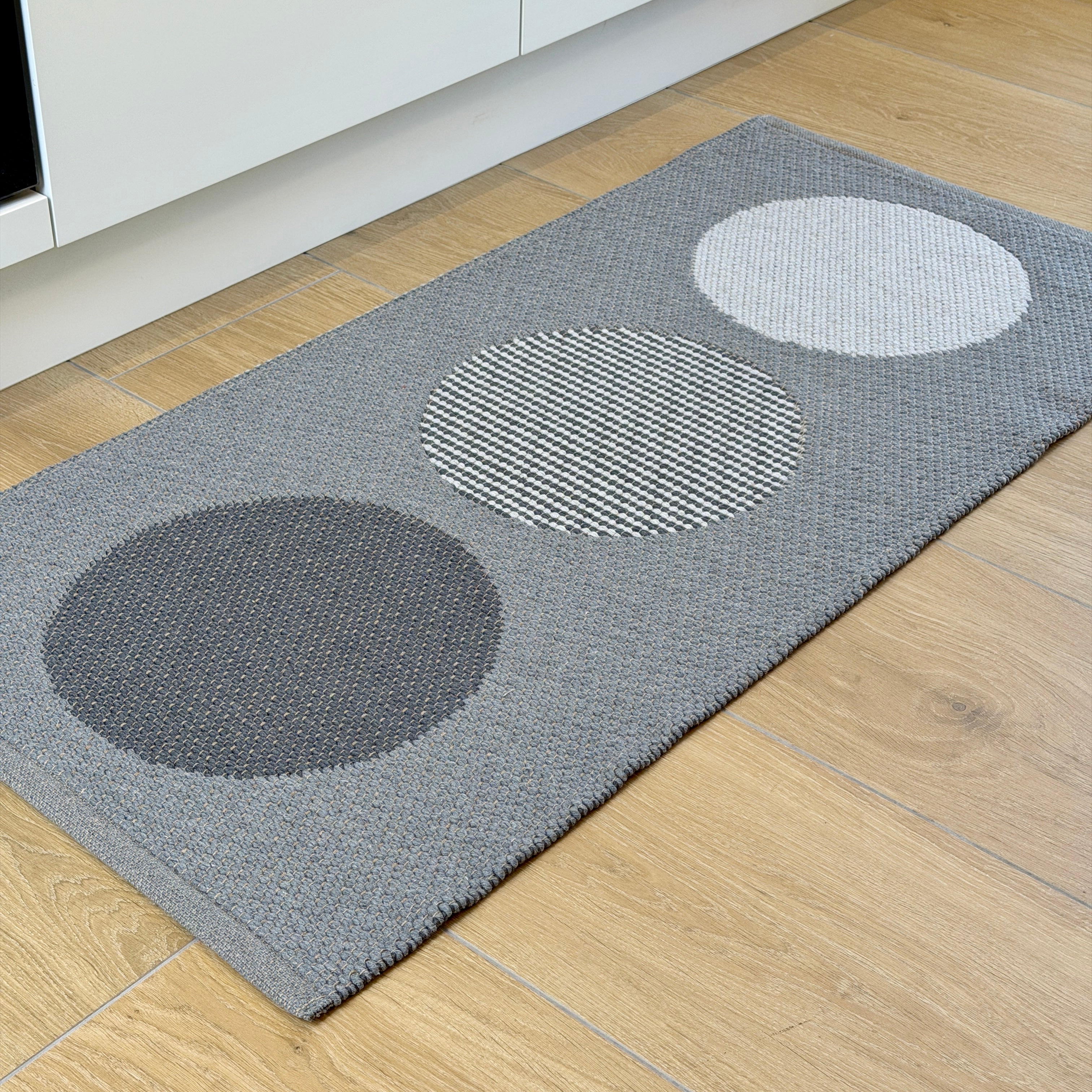 Tappeto Artigianale Jacquard Lino/Cotone POP ART Soggiorno Moreali Tessile Casa 60 x 100 Grigio - Perla - Antracite