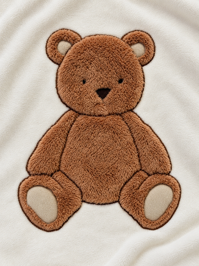 Plaid Pile Battuto Ricamato TEDDY BEAR Soggiorno Maryplaid