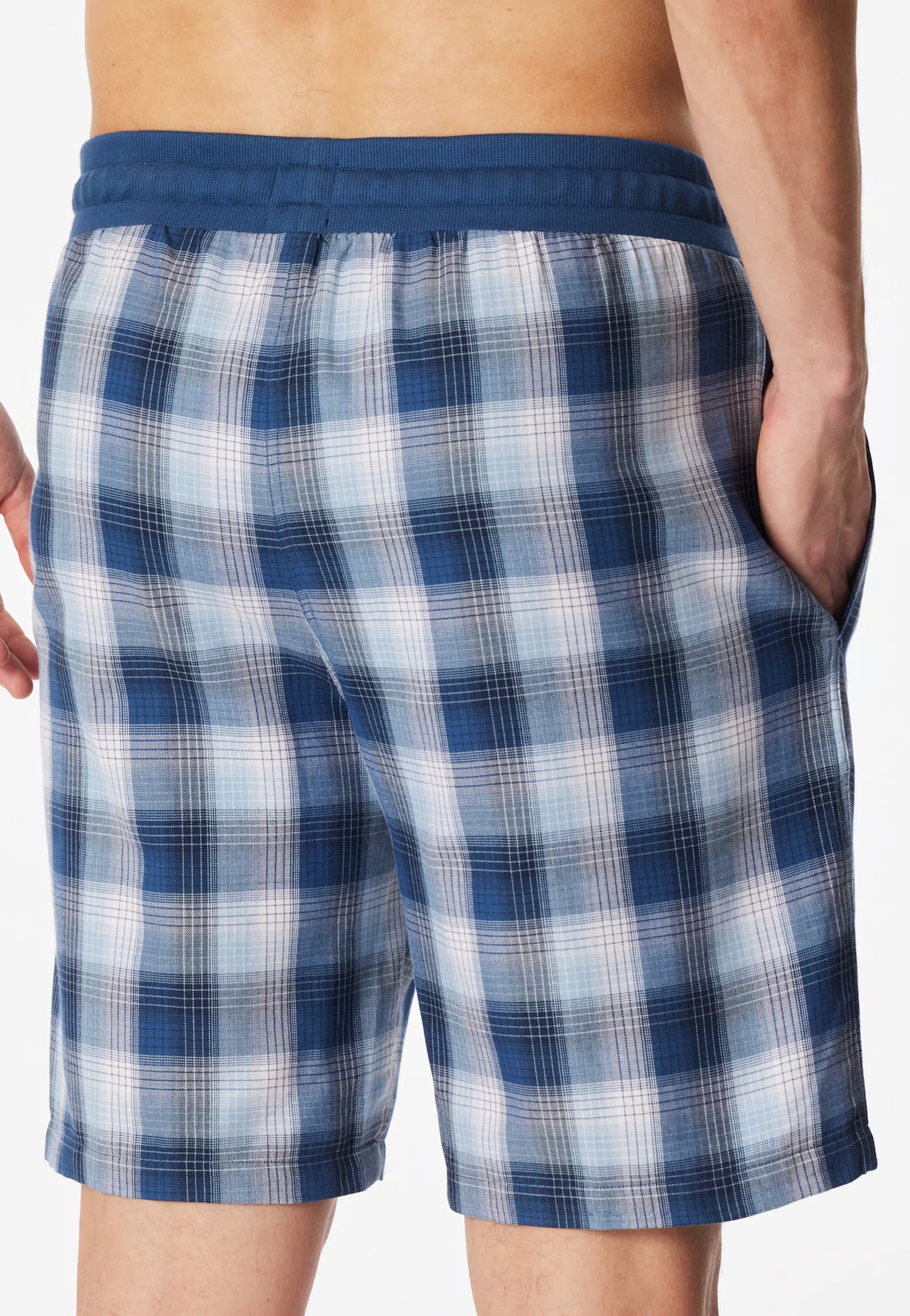 Pantaloncini Corti Uomo Cotone Quadretti Denim Abbigliamento Schiesser