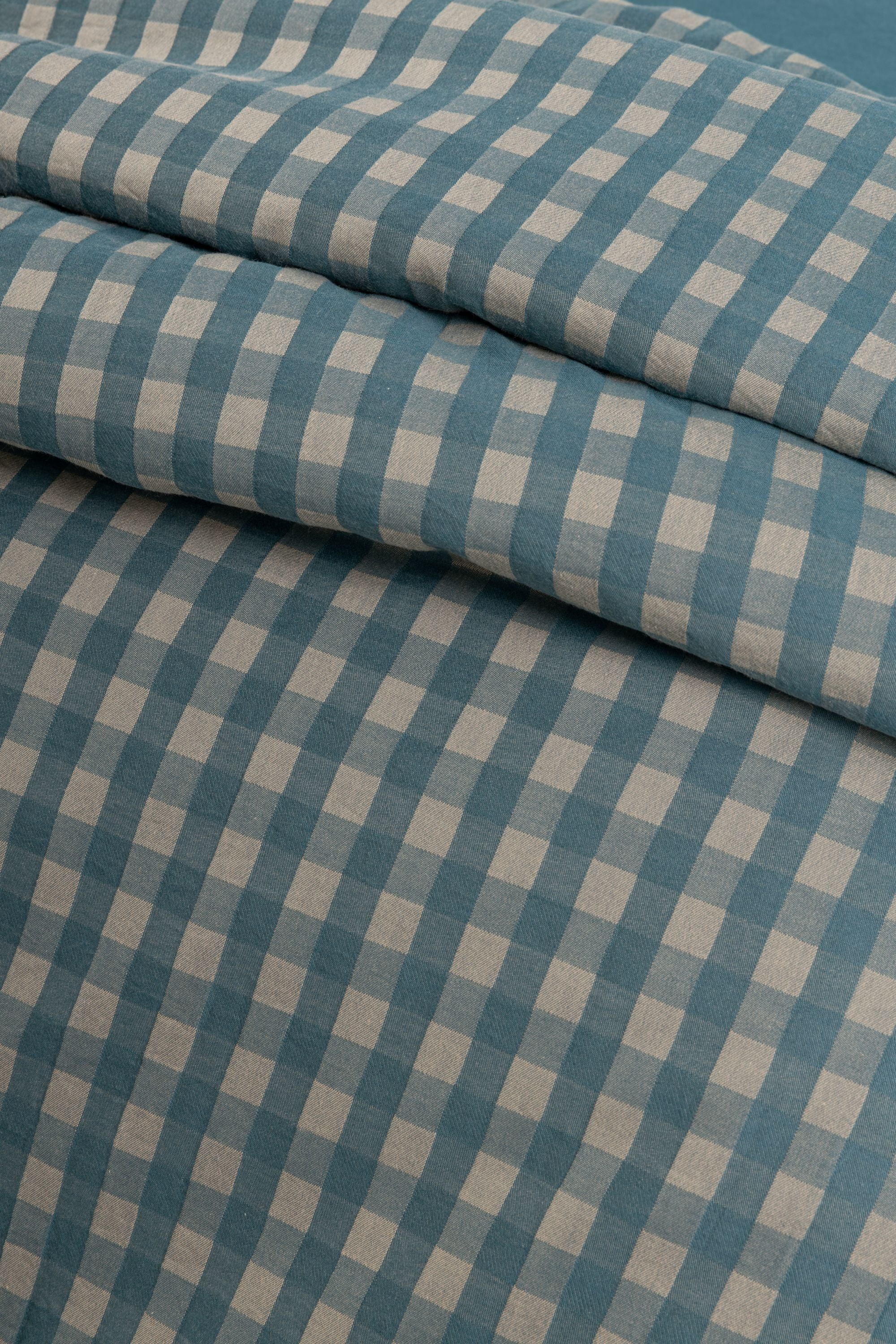 Parure Copripiumino Tinto Filo QUADRETTI Letto Sisu Matrimoniale Pacific/Sand