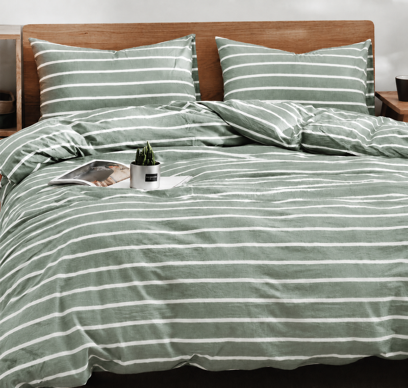 Parure Copripiumino Tinto Filo GREEN LINES Letto Ferrari Matrimoniale Verde