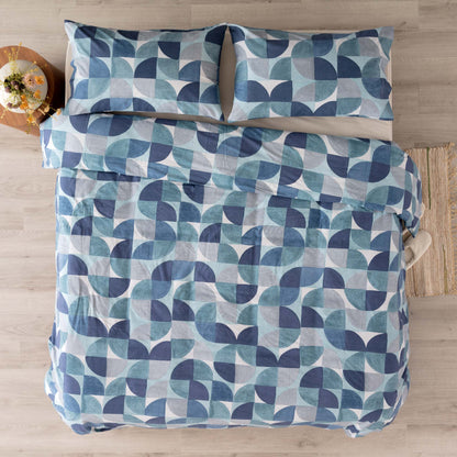 Parure Copripiumino Cotone Stampato Cassio Letto Riviera Matrimoniale Carta da Zucchero