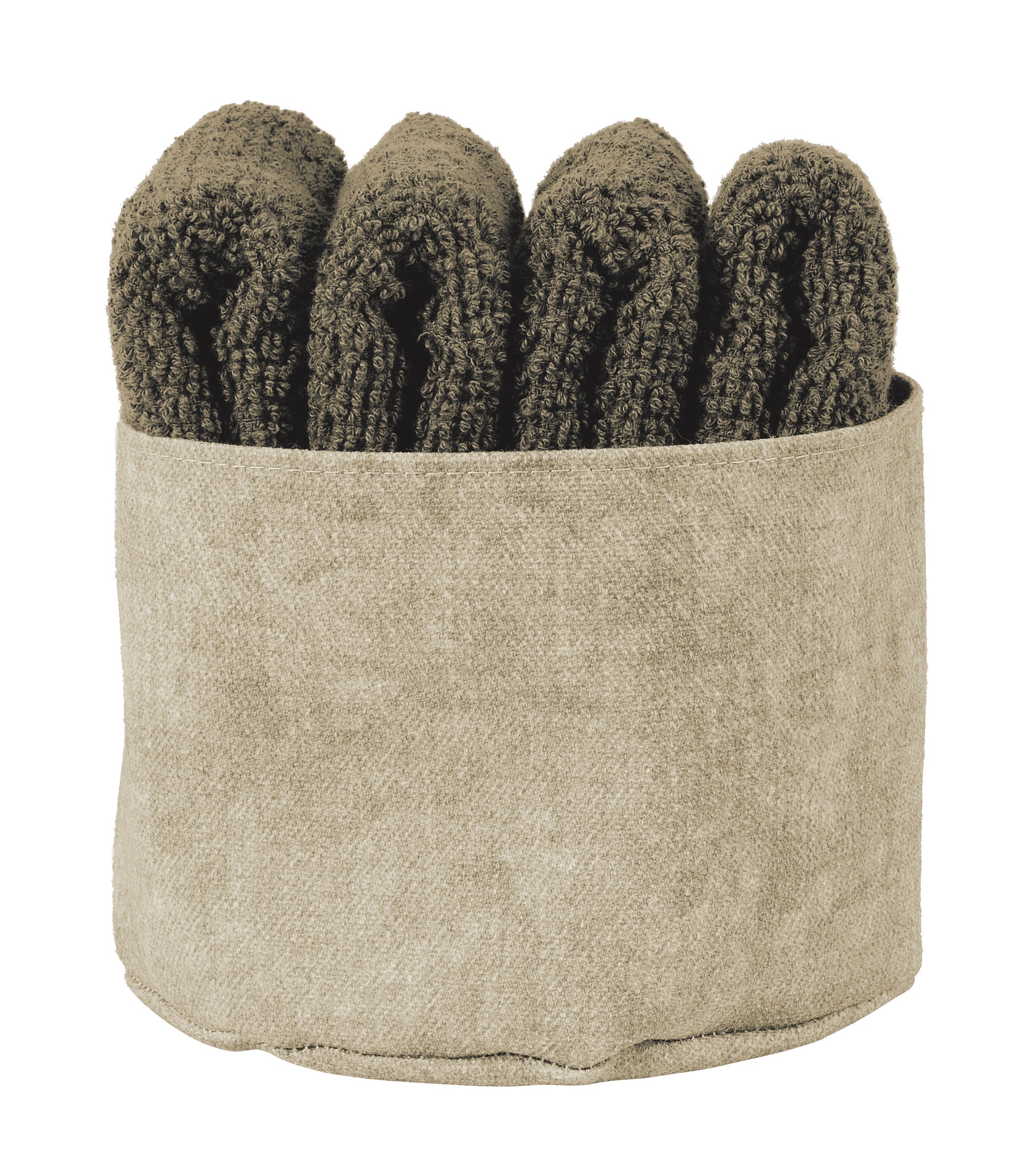 Set 4 Lavette + Cestino PEPE Bagno Maison Sucrée 30 x 30 Taupe var.40