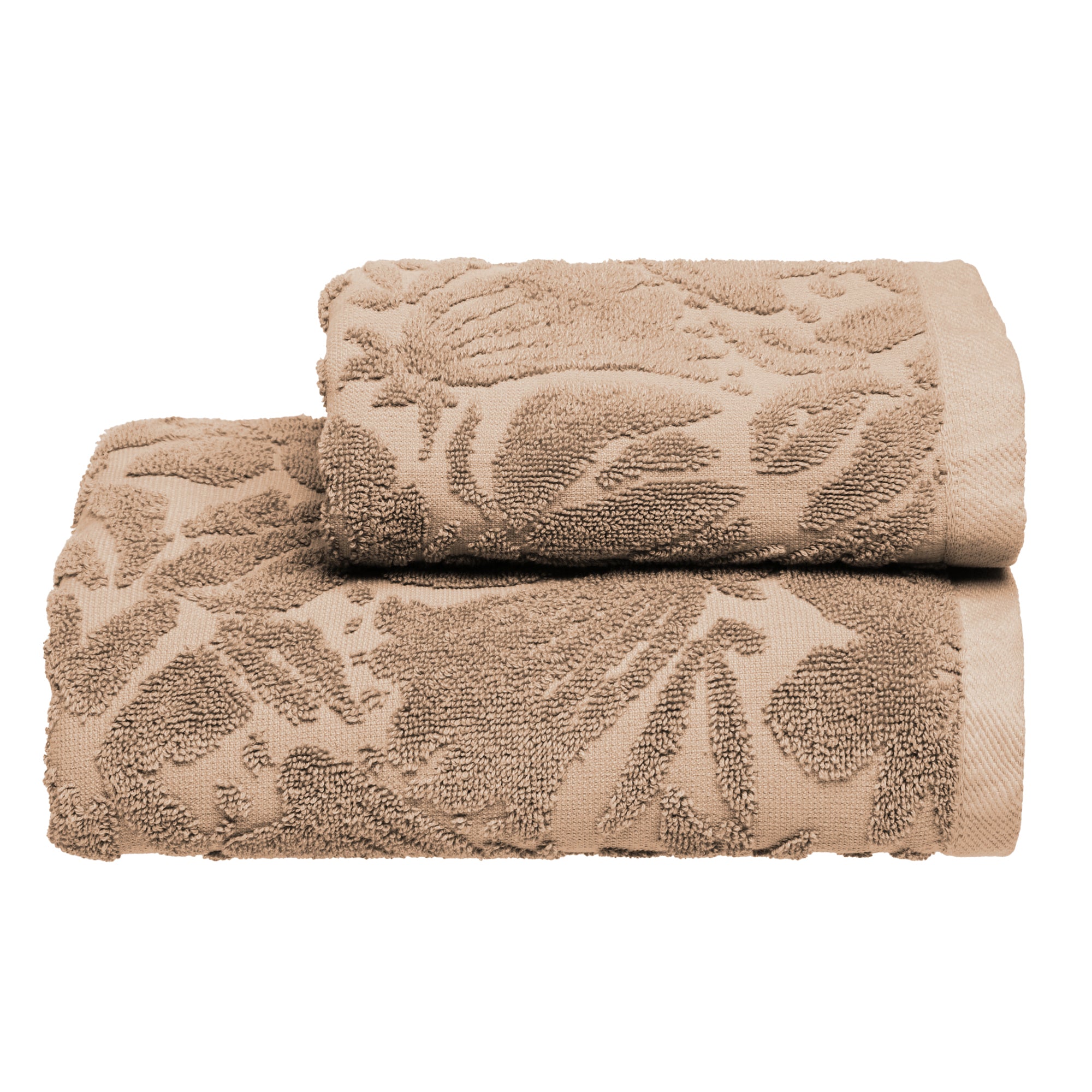 Set Asciugamani Jacquard Tinto Capo FLOWERS Bagno Moreali Tessile Casa 60 x 100 / 40 x 60 Corda