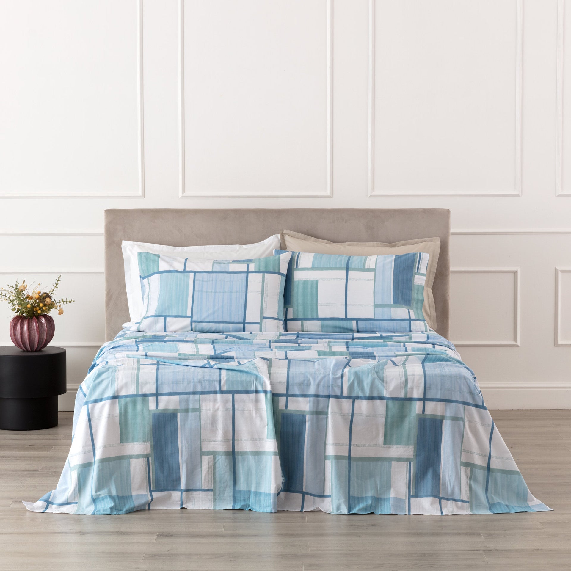 Completo Lenzuola Cotone Stampato JURI Letto Riviera Matrimoniale Oceano