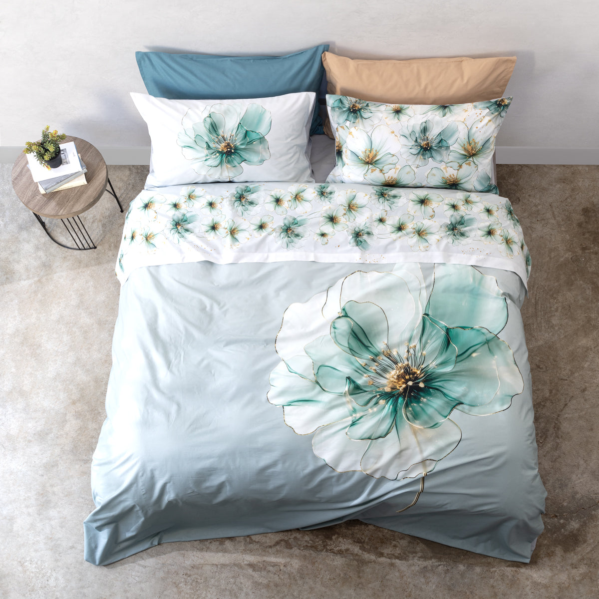 Completo Lenzuola Copriletto Flower Power 2535 Letto Cogal