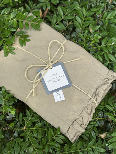 Coppia Federe Cotone No-Stiro FRAPPINA Letto Moreali Tessile Casa 50 x 80 cm Tortora