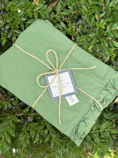 Coppia Federe Cotone No-Stiro FRAPPINA Letto Moreali Tessile Casa 50 x 80 cm Eucalipto