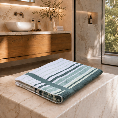 Asciugamano MAXI Cotone Americano Tinto Filo Bagno Moreali Tessile Casa