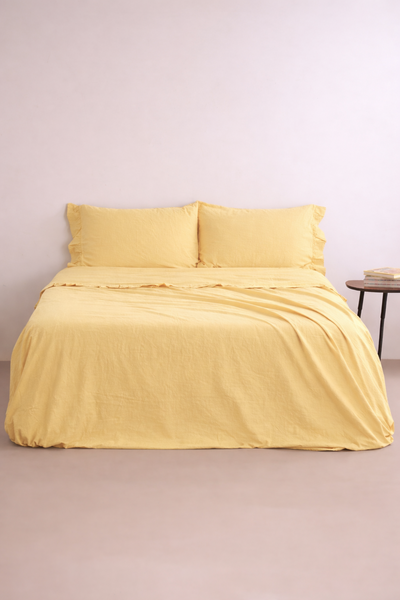 Parure Lenzuola No-Stiro FRAPPA Letto Moreali Tessile Casa Matrimoniale Miele