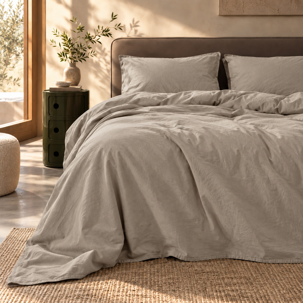 Parure Copripiumino Cotone No-Stiro ESSENZIALE Letto Moreali Tessile Casa Matrimoniale Deserto