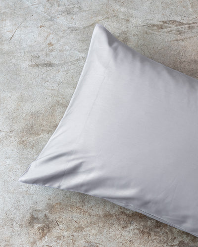 Federa Tinta Unita Raso di Cotone Letto Moreali Tessile Casa 52 x 82 cm Grigio Perla