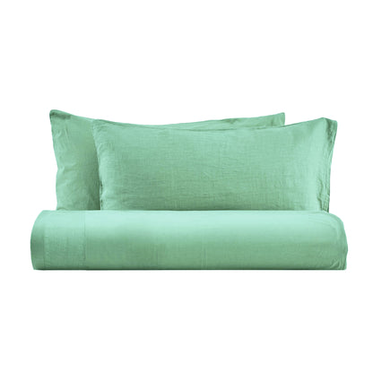 FINE SERIE Parure Lenzuola No-Stiro NIRANO LAB Letto Moreali Tessile Casa Matrimoniale Eucalipto