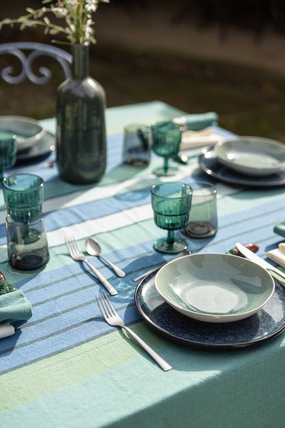 Tovaglia Cotone Riciclato Yuna Pavone Cucina Vivaraise