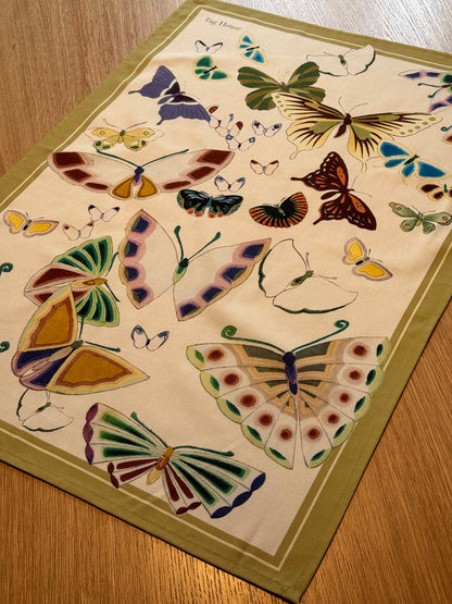 Canovaccio Panama di Cotone Stampa Digitale Cucina TagHouse 55 x 80 cm Farfalle/Salvia