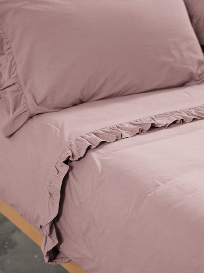 Parure Copripiumino No-Stiro FRAPPA Letto Moreali Tessile Casa Matrimoniale Rosa Tenue