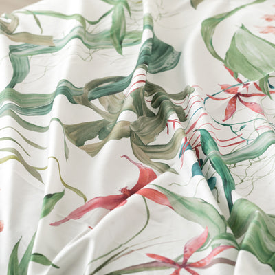 Completo Lenzuola Copriletto Raso 300TC Stampa Digitale PREZIOSA Letto Reevèr