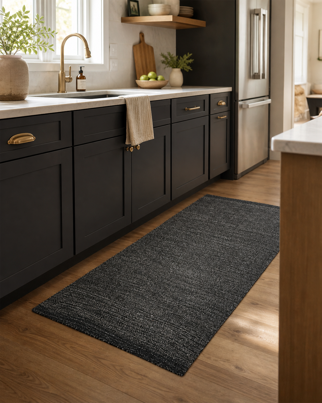 Tappeto Cotone Sale e Pepe Cucina Moreali Tessile Casa 50 x 80 Nero