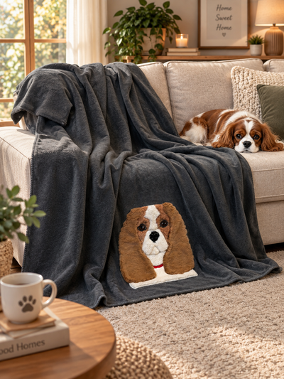 Plaid Pile Battuto Ricamato CAVALIER KING Soggiorno Maryplaid 160 x 180 Antracite