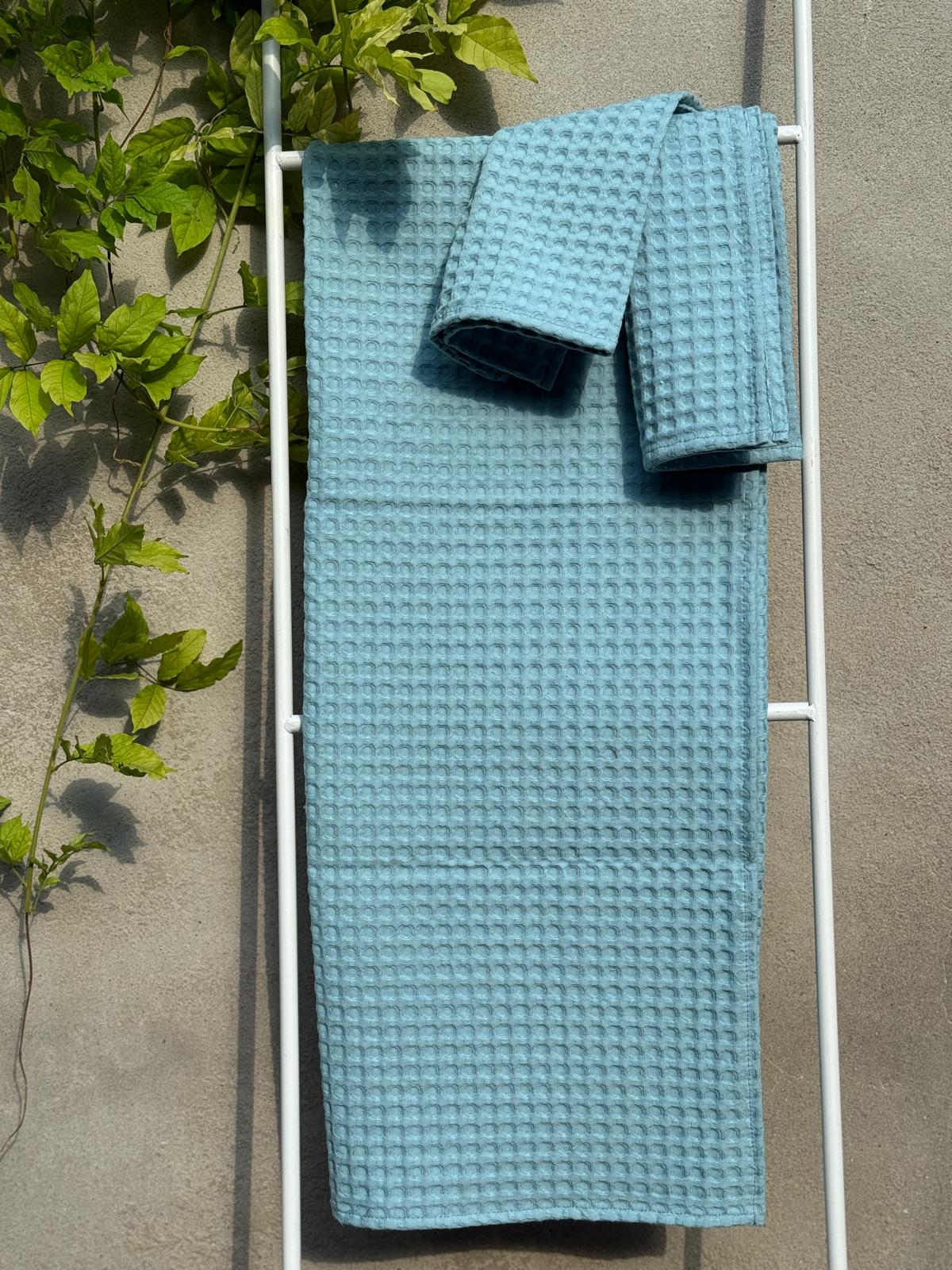 Set Asciugamani APONE Bagno Moreali Tessile Casa 60 x 110 / 40 x 60 Acquamarina