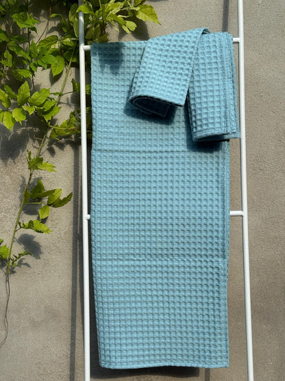 Set Asciugamani APONE Bagno Moreali Tessile Casa 60 x 110 / 40 x 60 Acquamarina