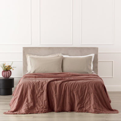 POPUP - Trapuntino Cotone Stone Washed FERNANDA Letto Riviera Singolo 180 x 260 Tegola